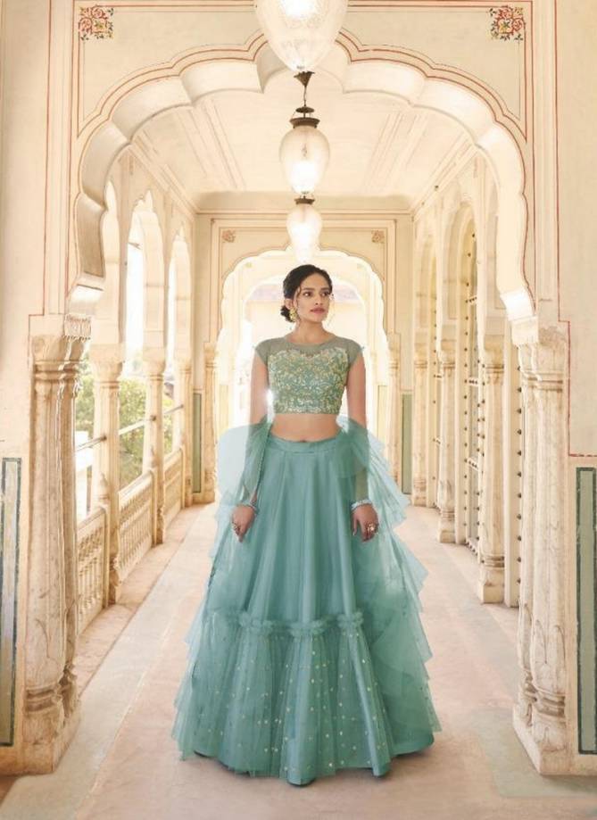 Nakkashi Latest fancy Feavy designer wedding Wear Asymetrical Layered Satin Silk With Heavy Worked Lahenga Choli Collection 